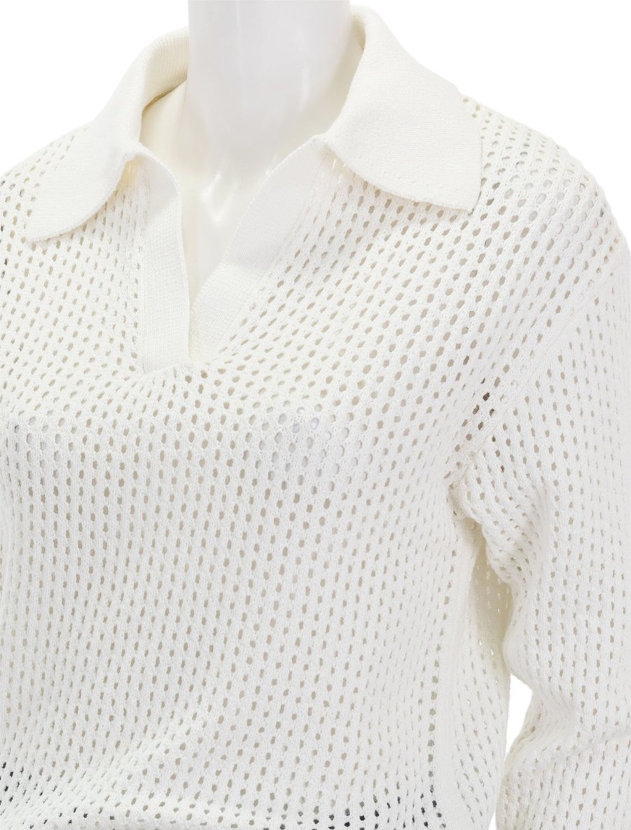 Clearance Pabloni Polo Sweater In Blanc Pullover Sweaters