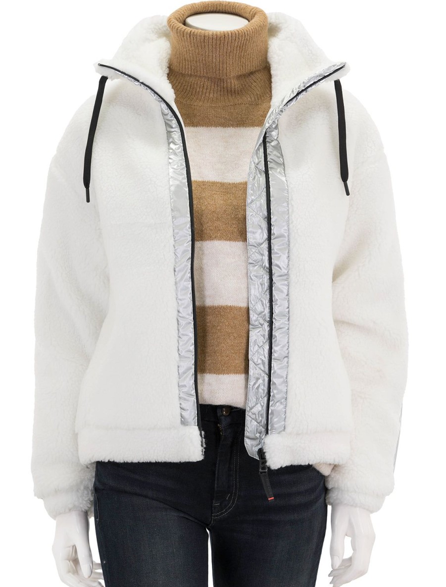 Wholesale Ninetta Zip In White Lounge Tops + Sweatshirts