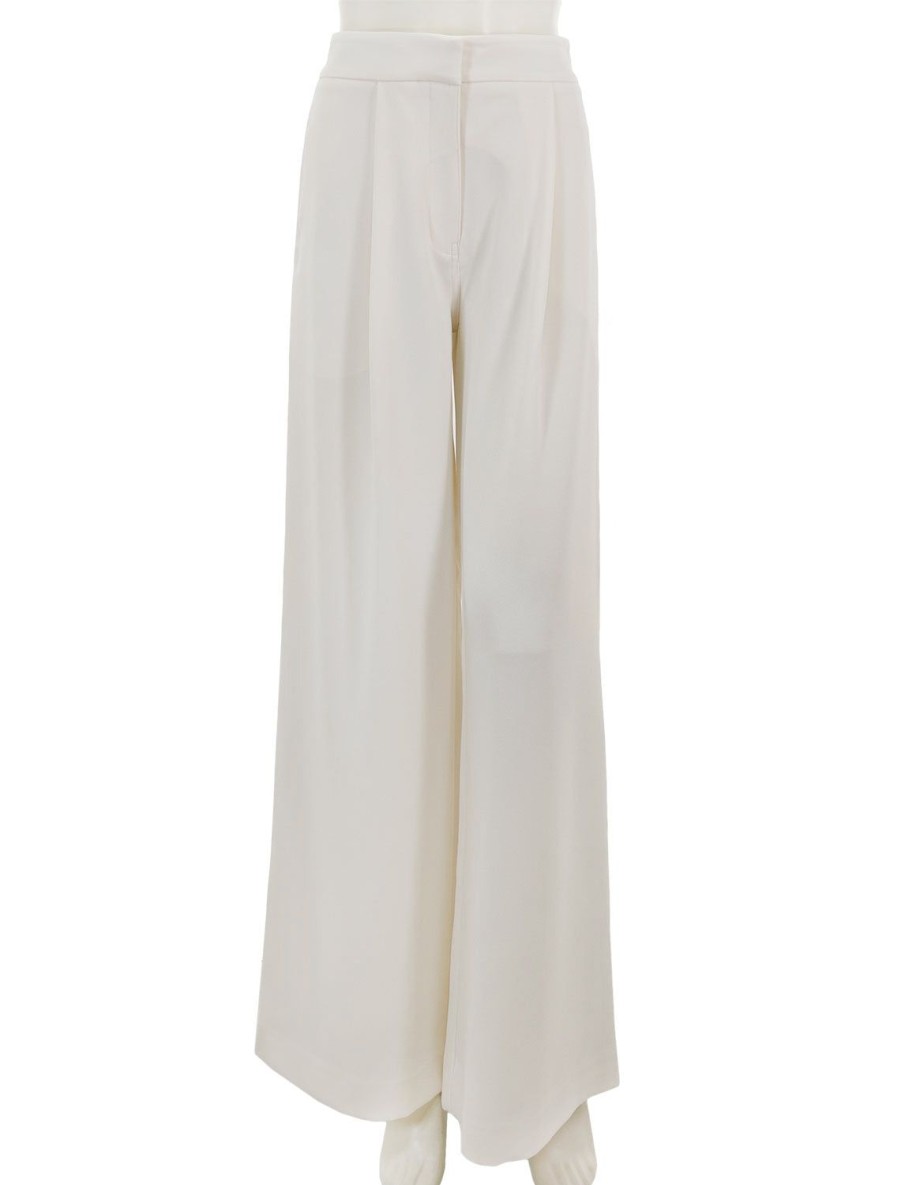 Online Neve Mid Waisted Wideleg Trouser In Ivory Crepe Trousers