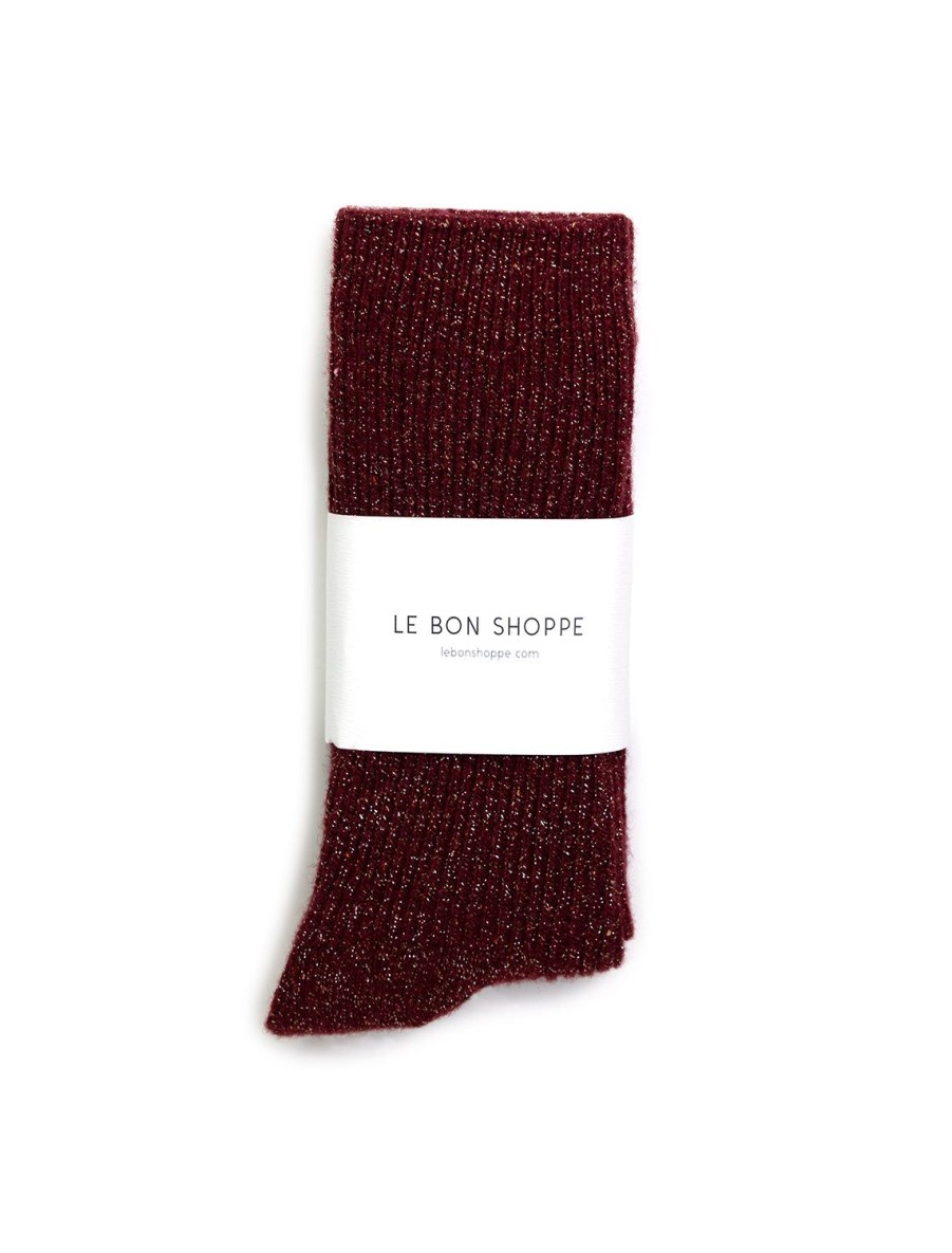 New Winter Sparkle Socks In Wine Socks