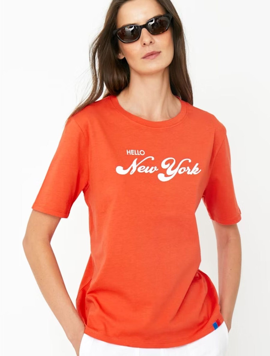 Best Hello New York Modern Tee In Poppy Tees