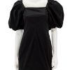 New Cotton Poplin Twisted Sleeve Mini Dress In Black Occasion Dresses