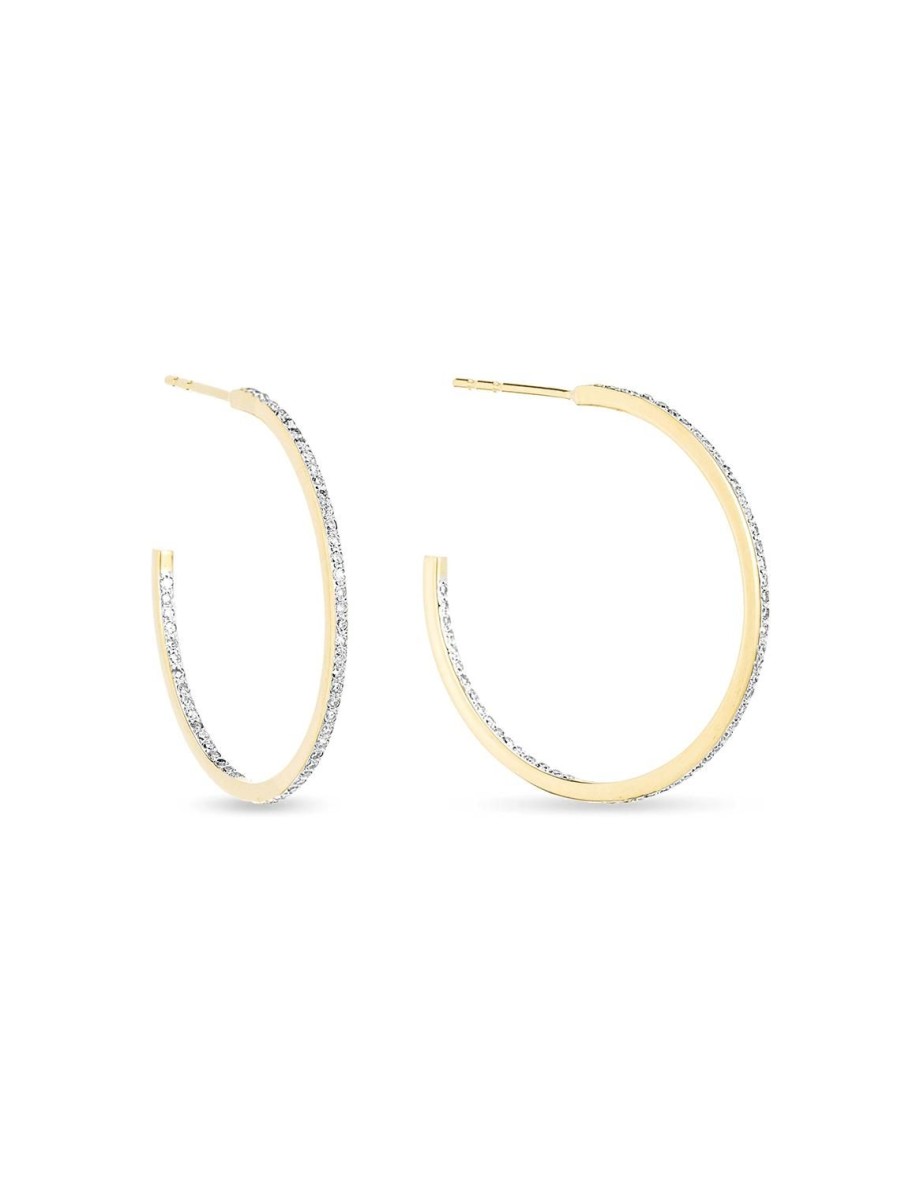 New Large Pave Hoops In Gold Hoops