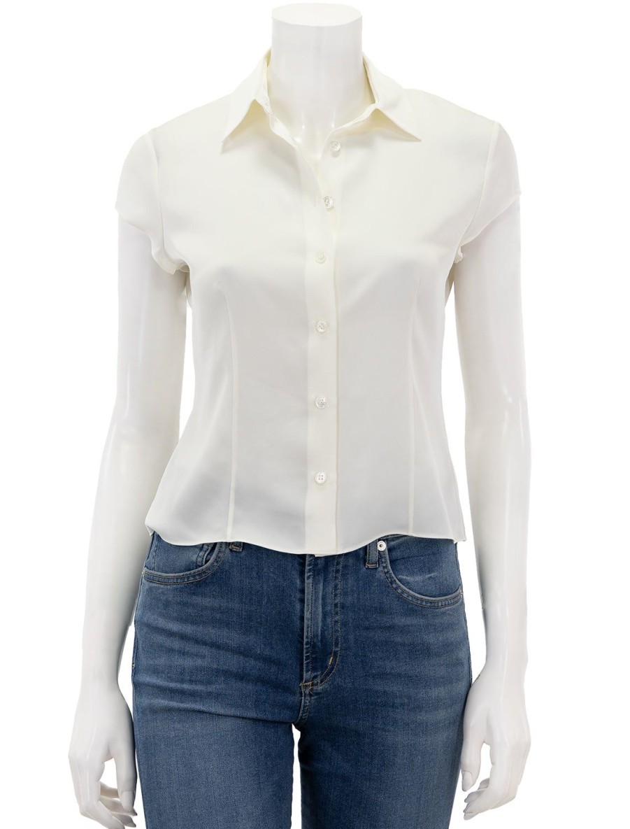 New Cap Sleeve Blouse In Ivory Buttondowns + Shirts