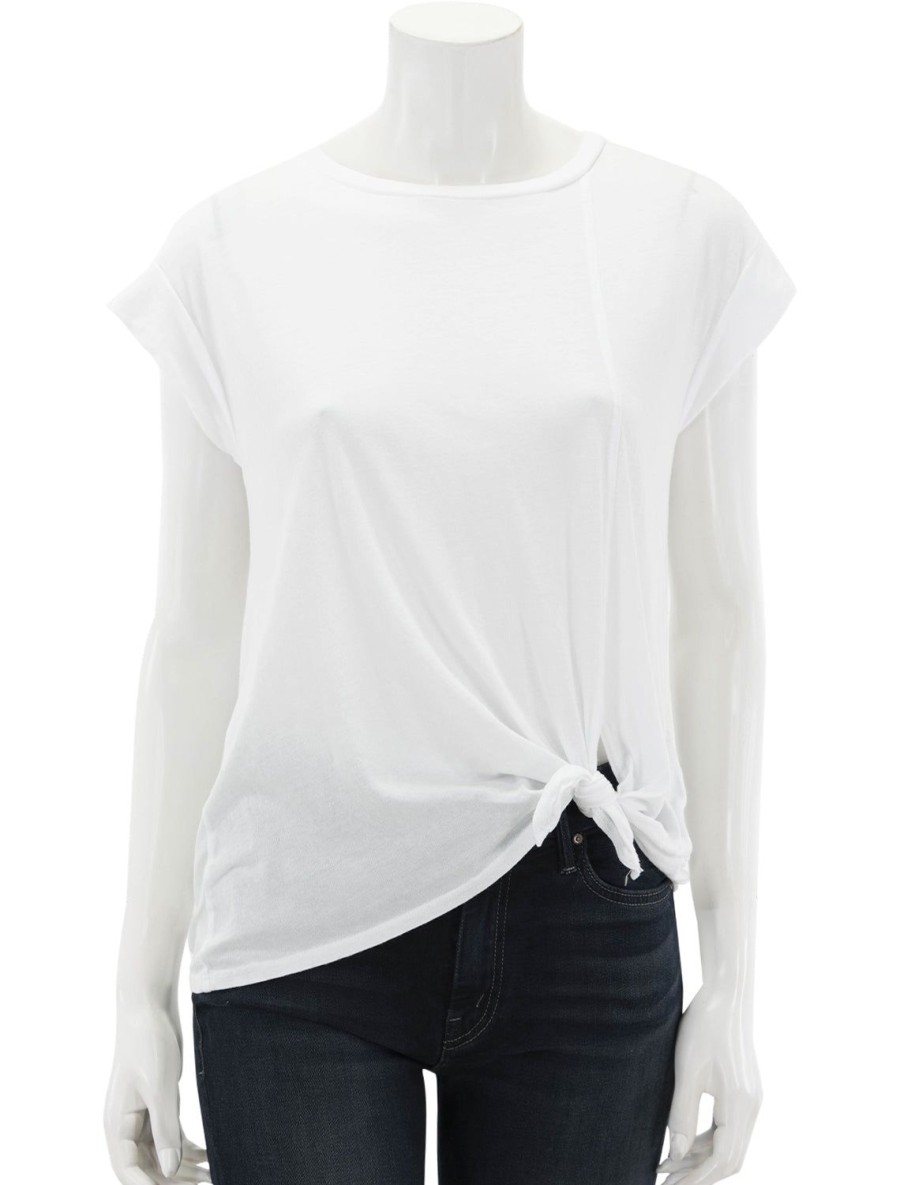 Best Muscle Tee With Side Slit In White Tees