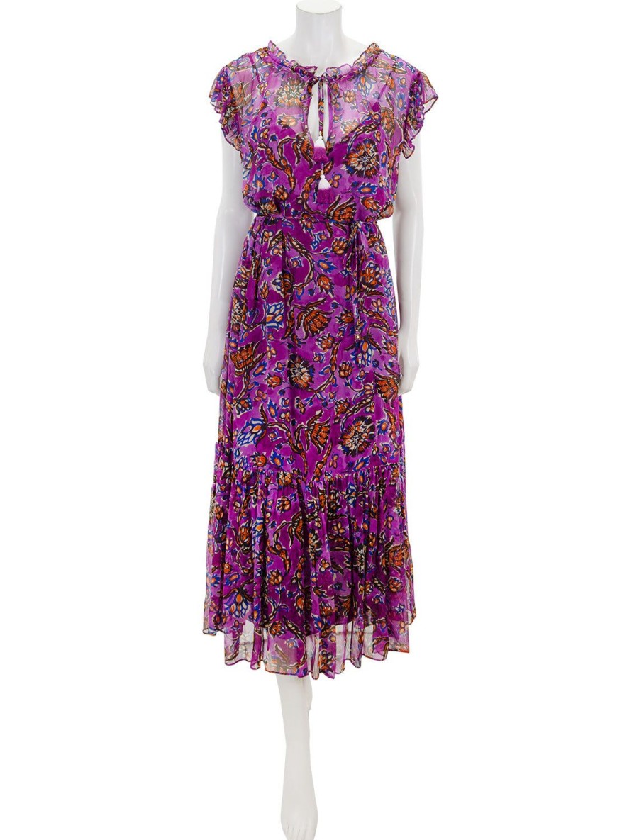 Hot Cristina Dress In Violet Floral Printed Dresses