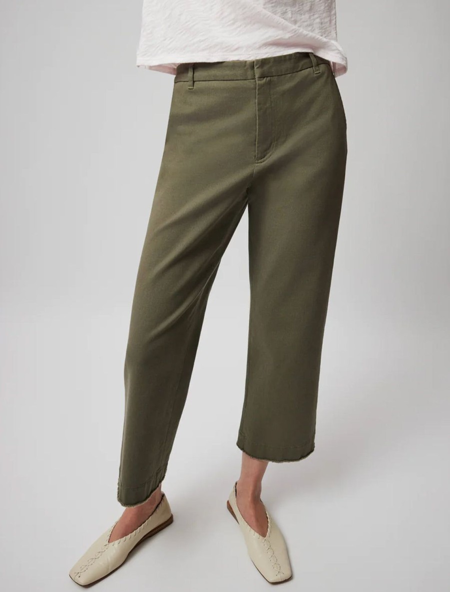 Best Cotton Twill Boyfriend Pant In Army Trousers