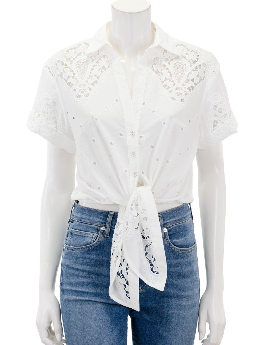 Online Asbury Top In White Eyelet Buttondowns + Shirts