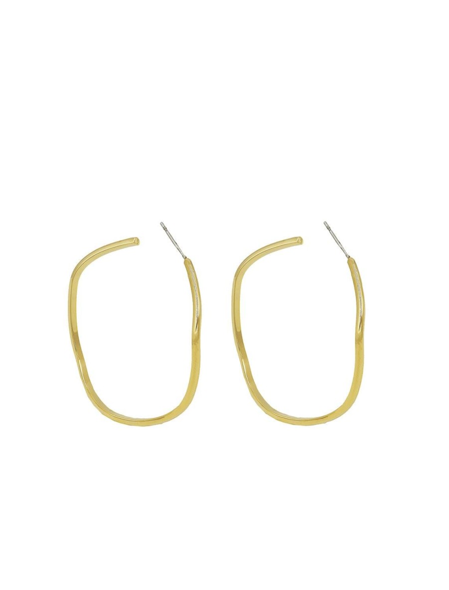 Online Wavy Hoops In Gold Hoops