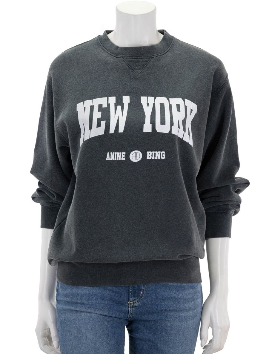 Wholesale New York Ramona Sweatshirt In Washed Black Lounge Tops + Sweatshirts