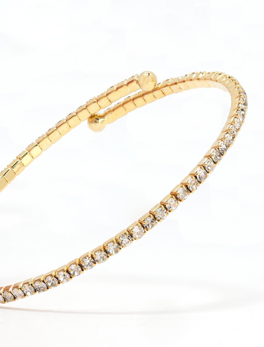 Wholesale Rhinestone Bracelet In Gold Delicate