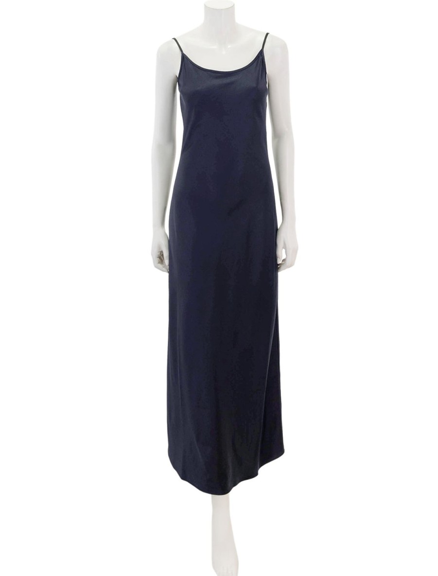 Hot Haley Slip Dress In Navy Occasion Dresses