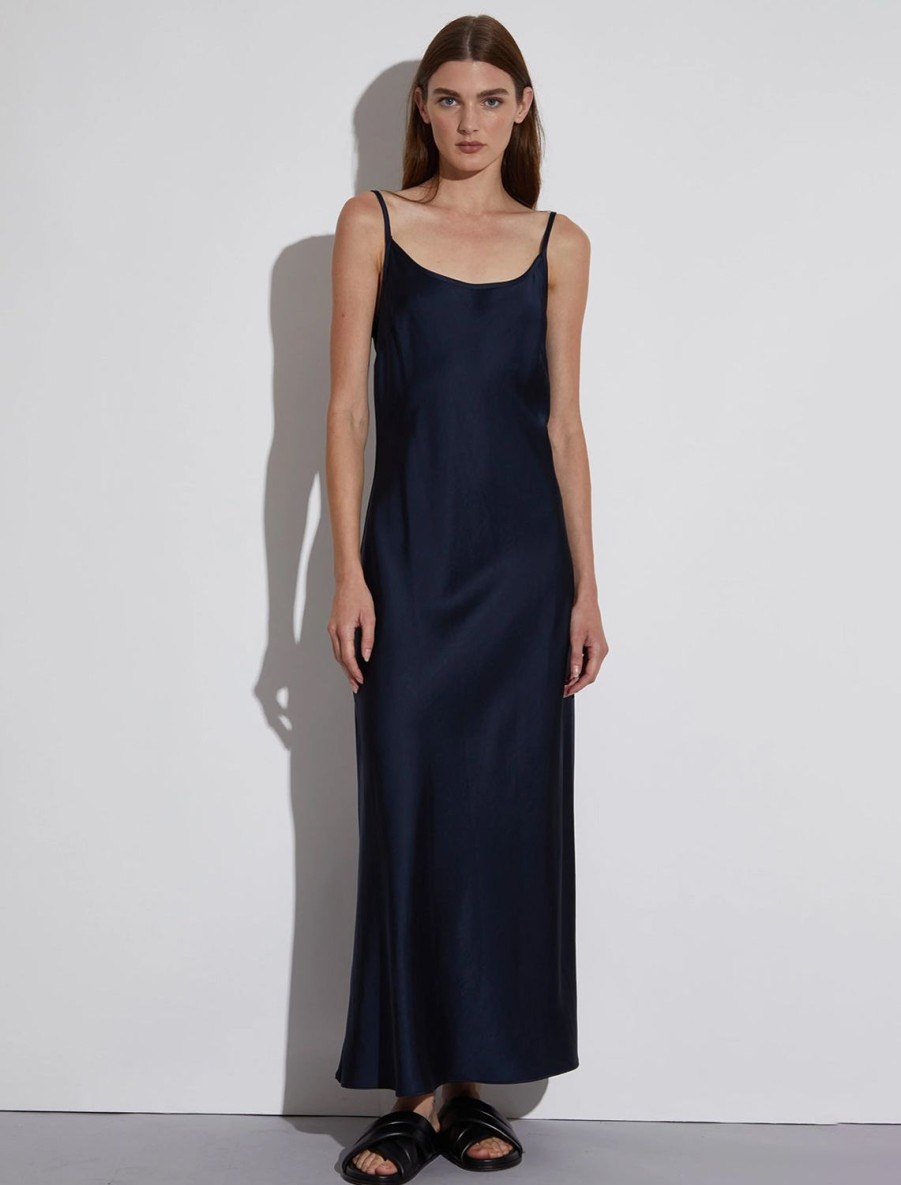 Hot Haley Slip Dress In Navy Occasion Dresses