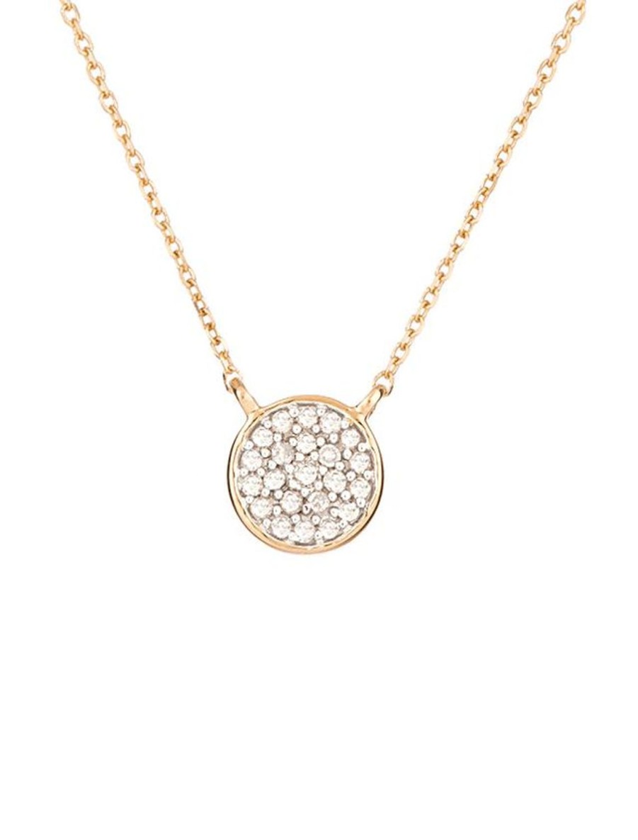 Online Solid Pave Disc Necklace Delicate