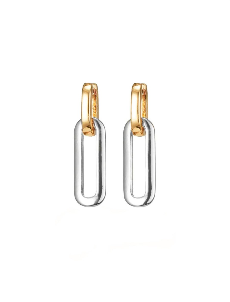 New Teeni Detachable Link Earrings In Two Tone Hoops