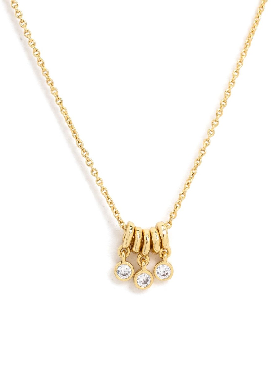 Hot Necklace With Gold Rings And Cz Dangles Delicate