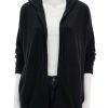 Clearance Cashmere Oversize Zip Hoodie In Black Cardigans