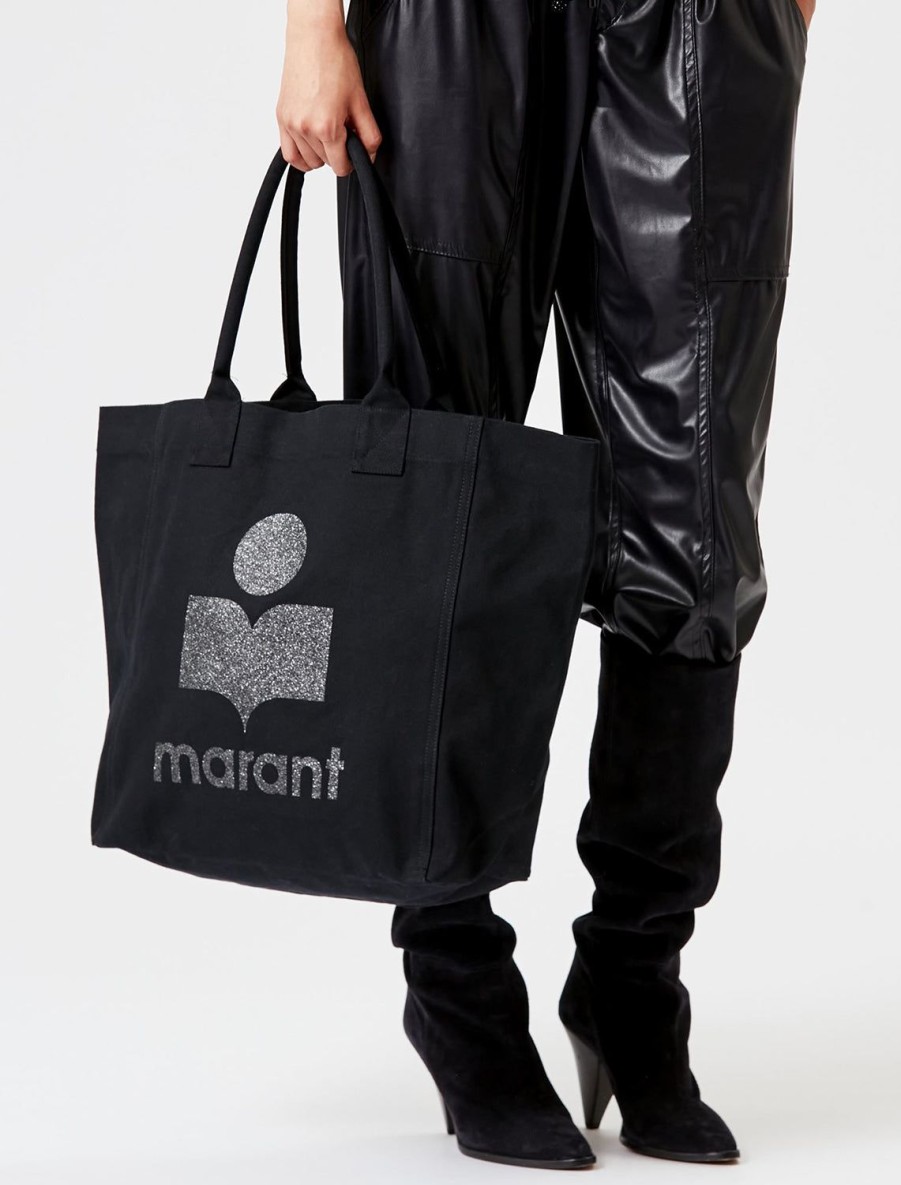 Hot Yenky Tote In Black With Sparkle Logo Totes + Satchels