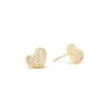 Online Pave Heart Studs In Gold Studs