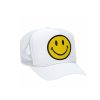 Hot Smiley Vintage Low Rise Trucker In White Hats