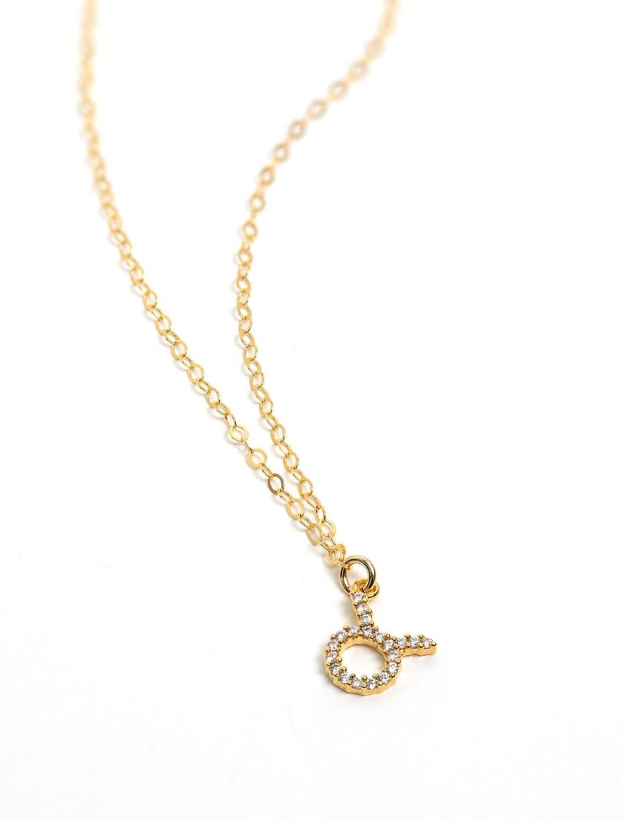 Hot Mini Pave Zodiac Necklace | Taurus Delicate