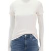 Clearance Rib Short Sleeve Crew Neck Tee In Offwhite Lounge Tops + Sweatshirts