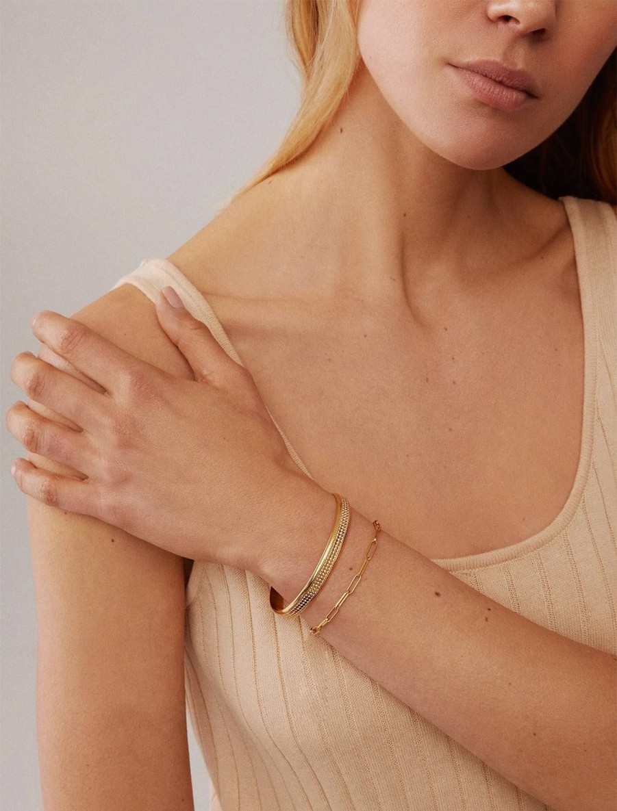 Hot Classic Wide Band Stacking Cuff In Gold Cuffs