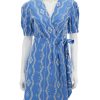 Hot Clem Eyelet Dress In Bleu Printed Dresses