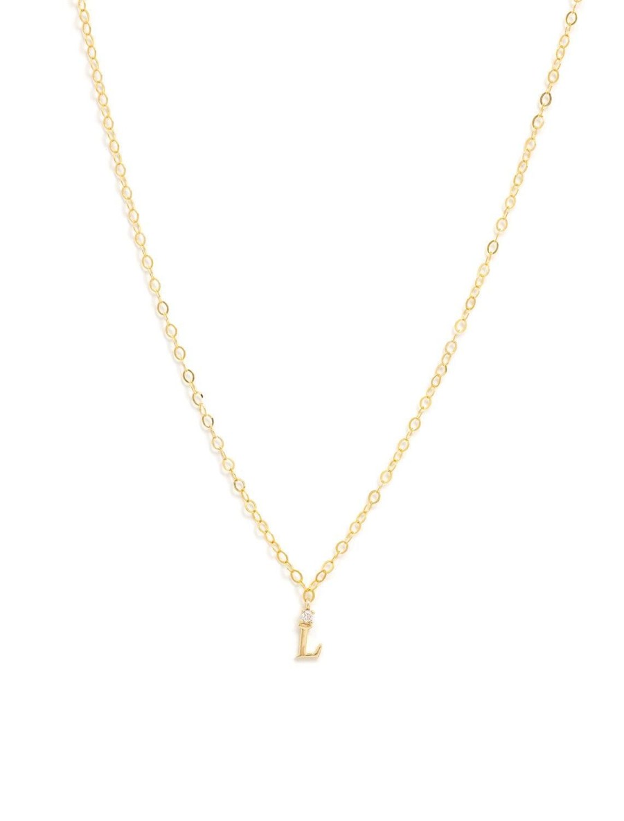 Wholesale Initial And Cz Necklace In Gold | L Delicate