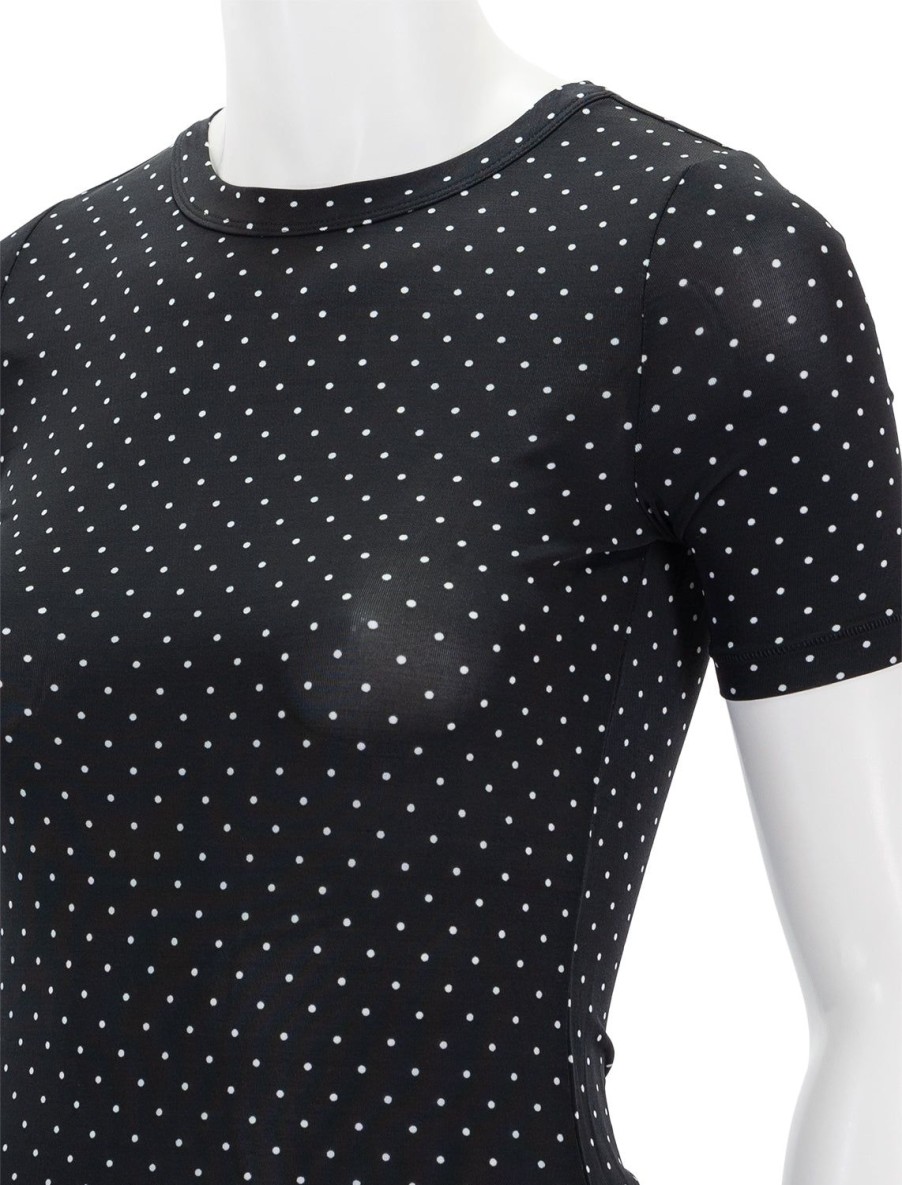 Hot Polka Dot Sabeen Top In Black Tees