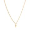 New Initial And Cz Necklace In Gold | T Delicate