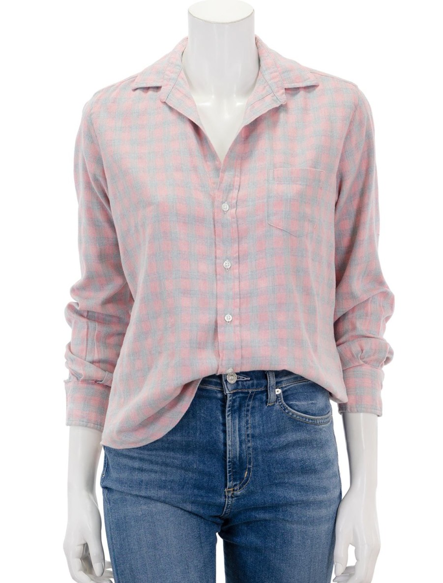 Best Eileen In Grey And Pink Check Flannel Buttondowns + Shirts