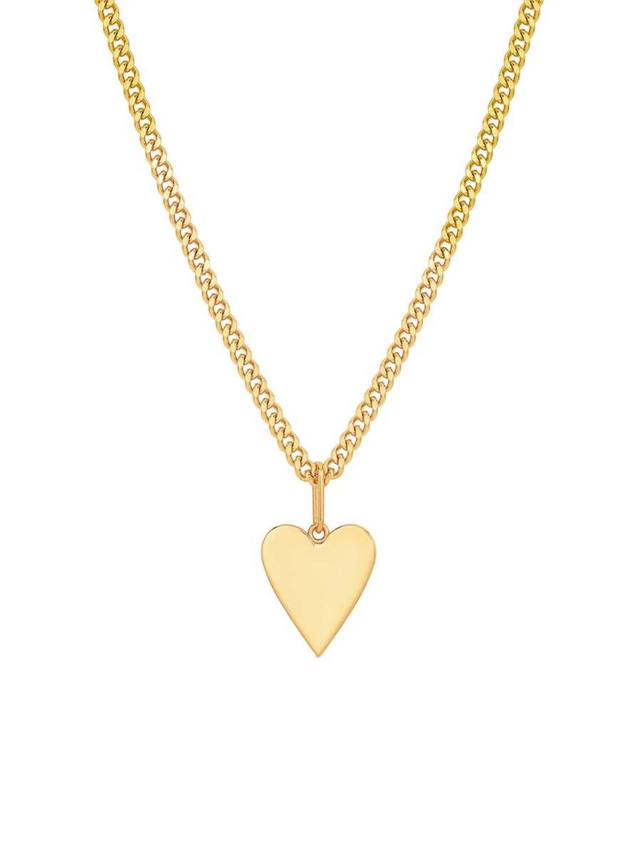 Best Amaya Heart Curb Necklace In Gold Chain Necklaces