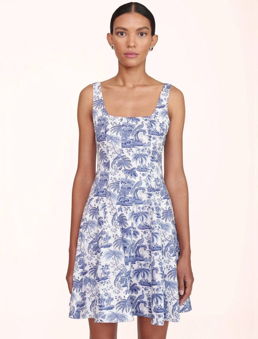 Wholesale Mini Wells Dress In Blue Toile Occasion Dresses