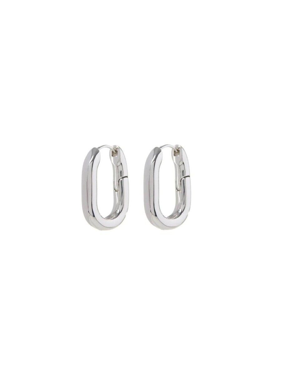 Hot Xl Chain Link Hoops In Silver Hoops