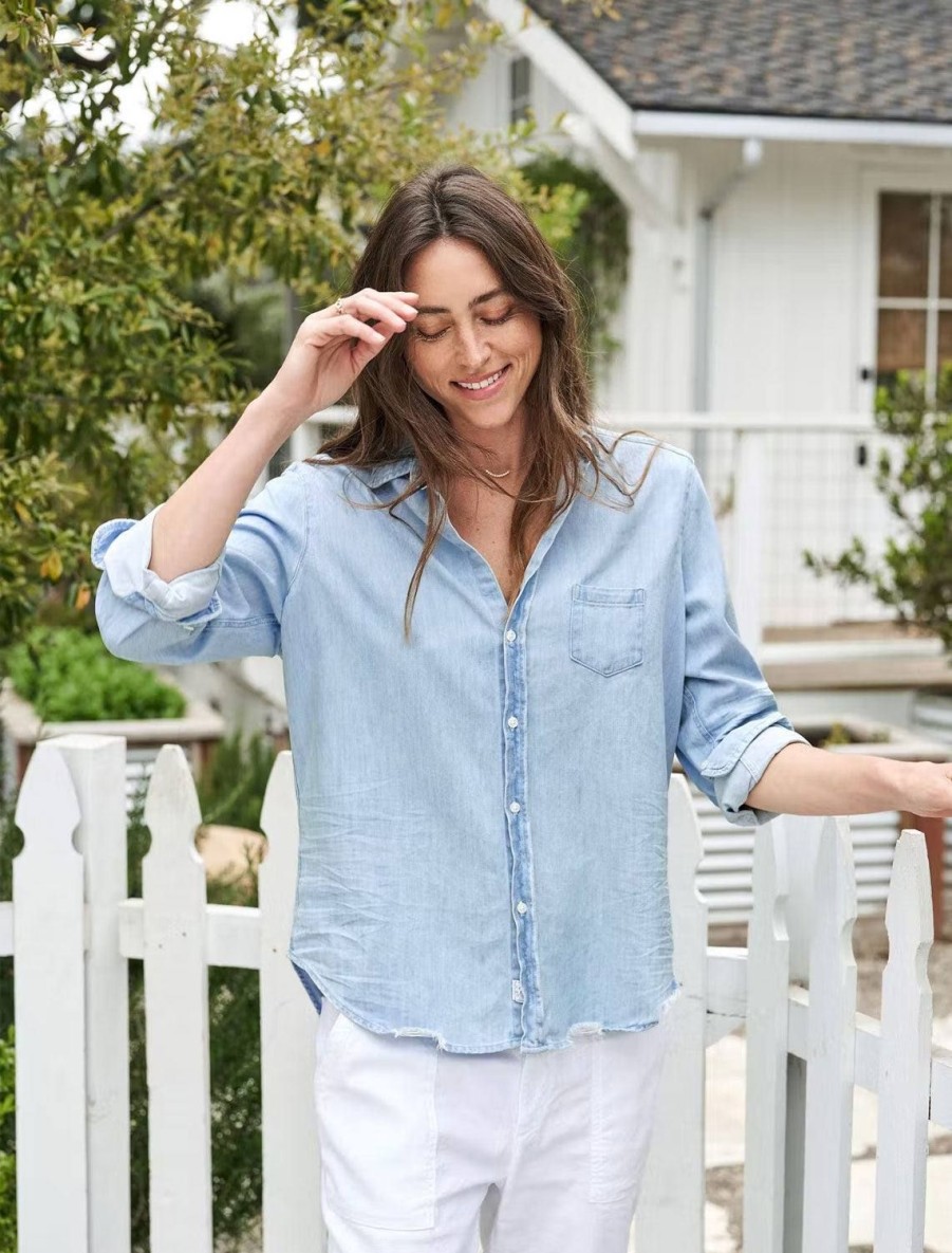 New Eileen In Classic Blue Tattered Wash Buttondowns + Shirts