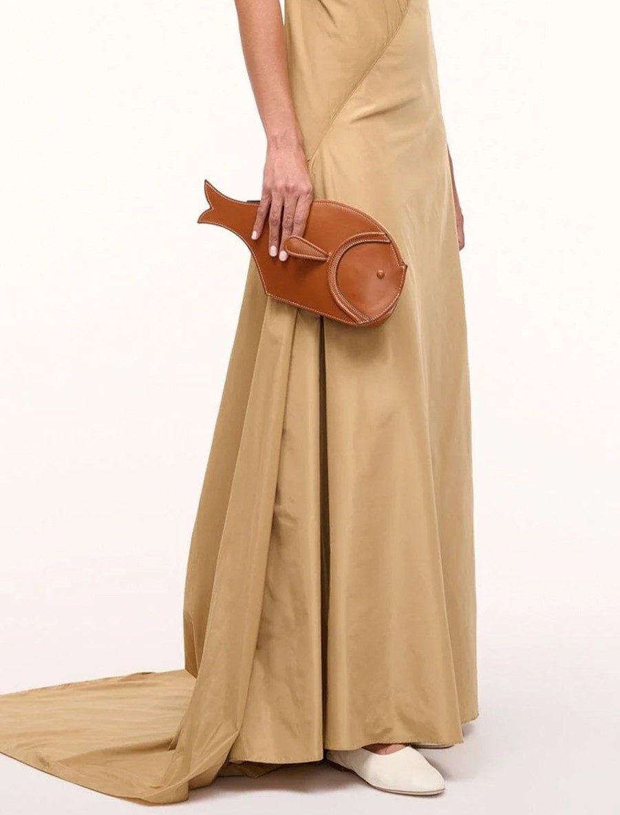 Wholesale Pesce Leather Clutch In Tan Event/Night-Out Bags