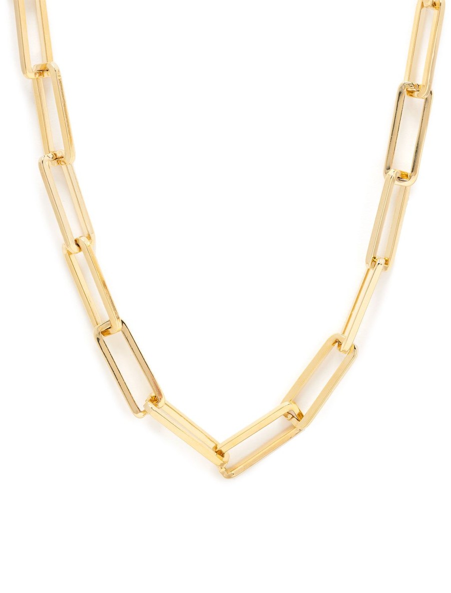 Clearance Gold Paperclip Chain Necklace Long