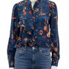 New Ashlyn Blouse In Blue Dahlia Blouses