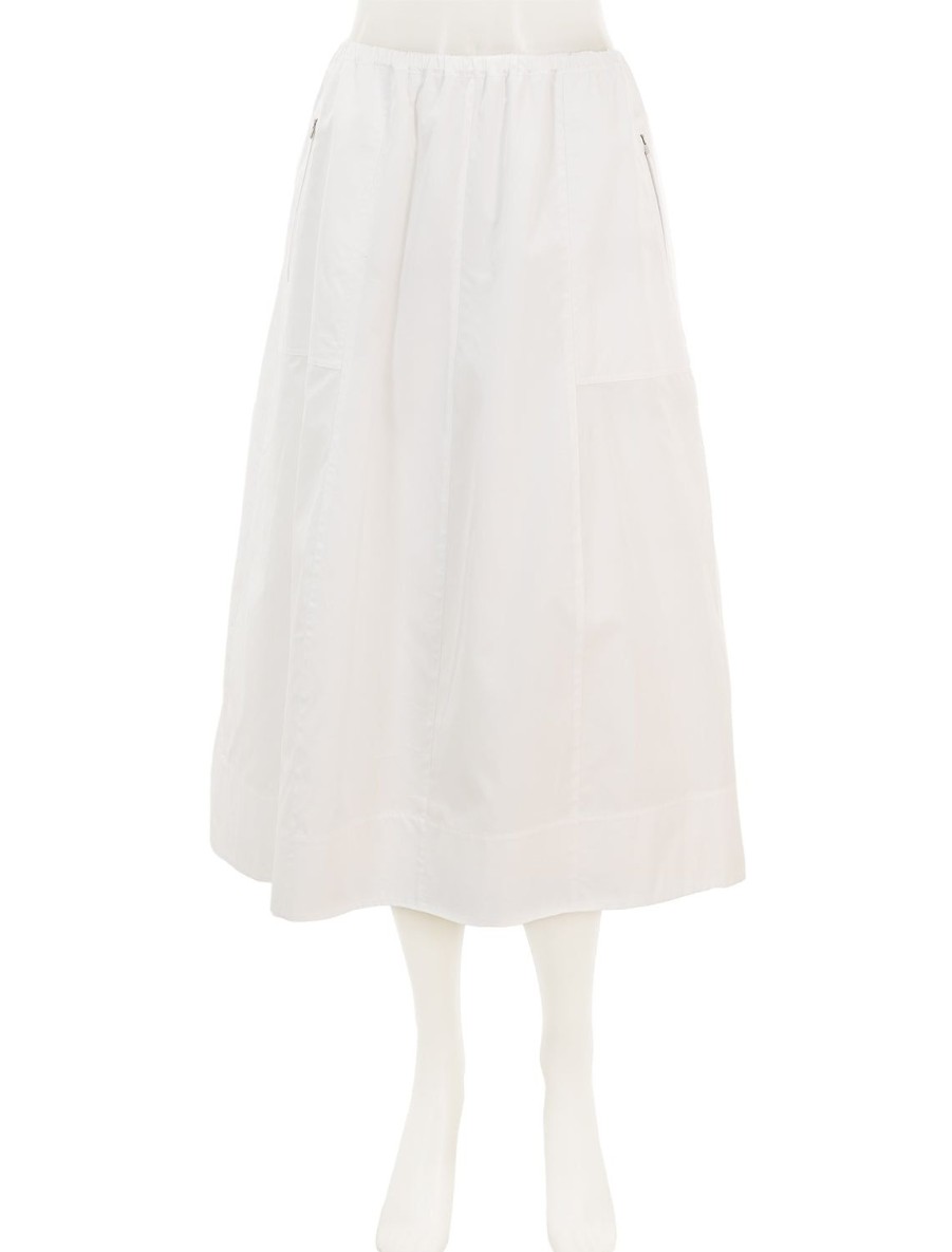 Best Gathered Utility Zipper Pocket Skirt In Optic White Skirts