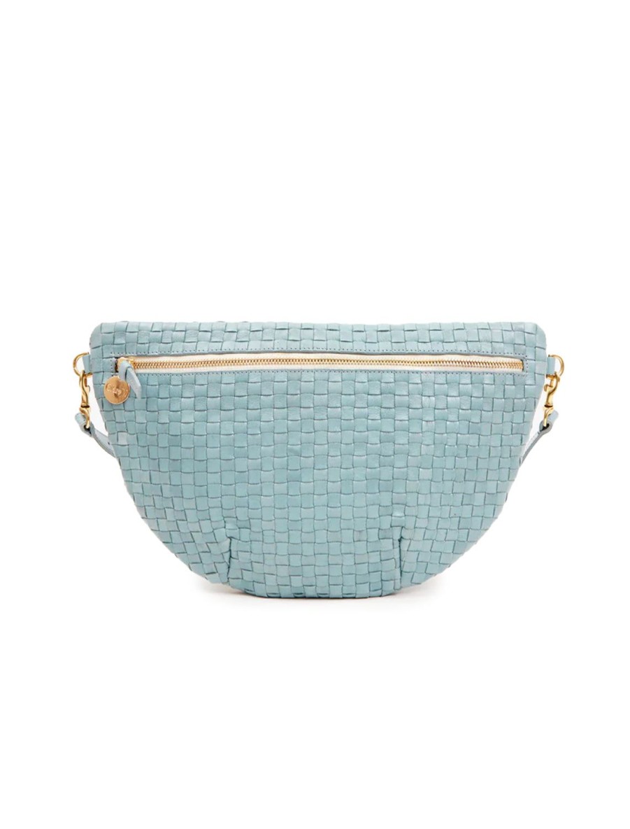 New Grande Fanny In Sunbleached Sky Blue Woven Crossbody