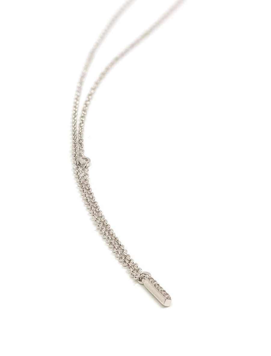 Wholesale Silver Chain Necklace With Cz Stick And Offset Cz Chain Necklaces