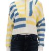 New Cropped Hampton Sweater In Buttercup Seashore Stripe Pullover Sweaters