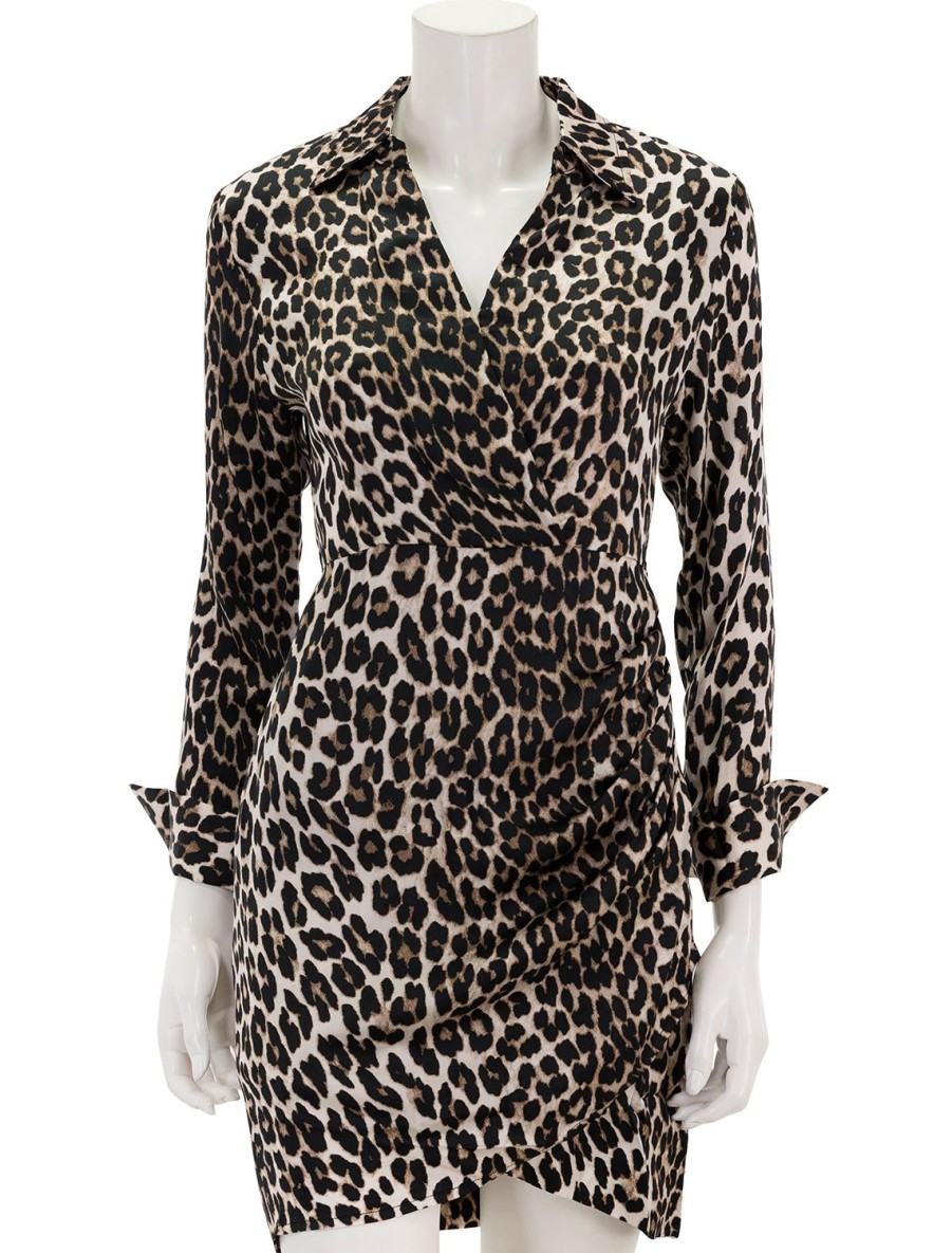 Hot Chirley Dress In Beige Cheetah Printed Dresses