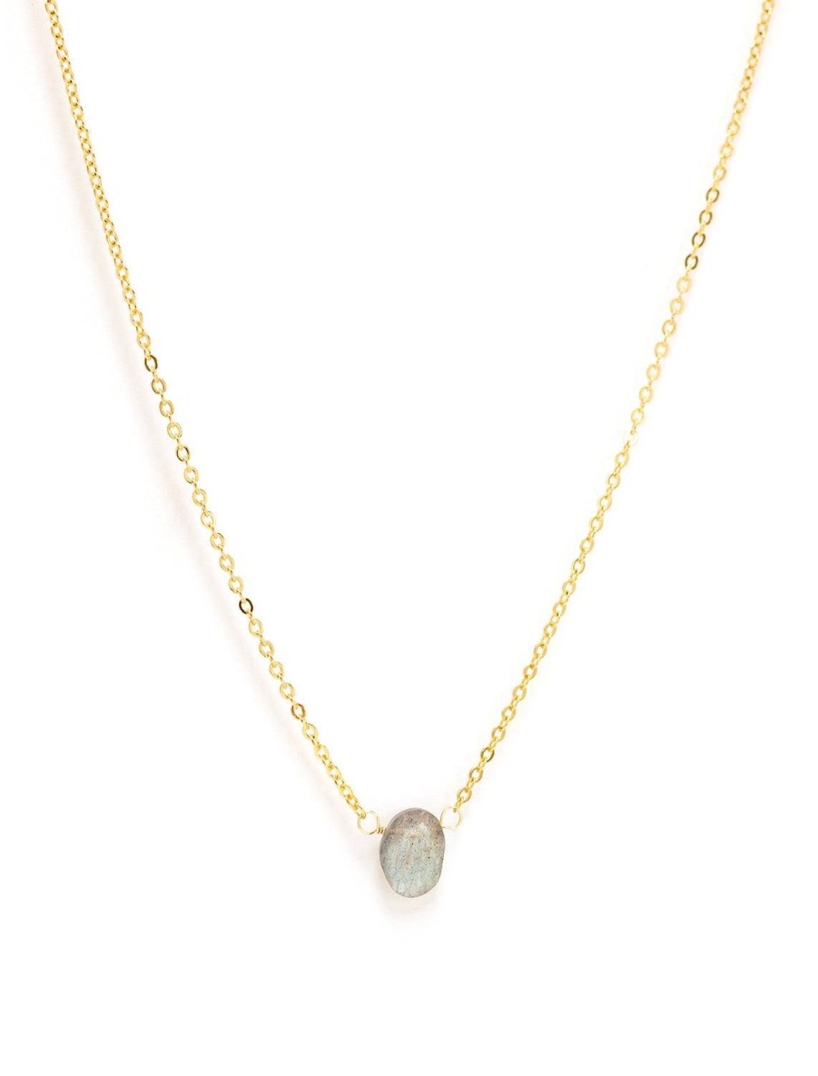 Hot Labradorite Solitare Necklace Delicate