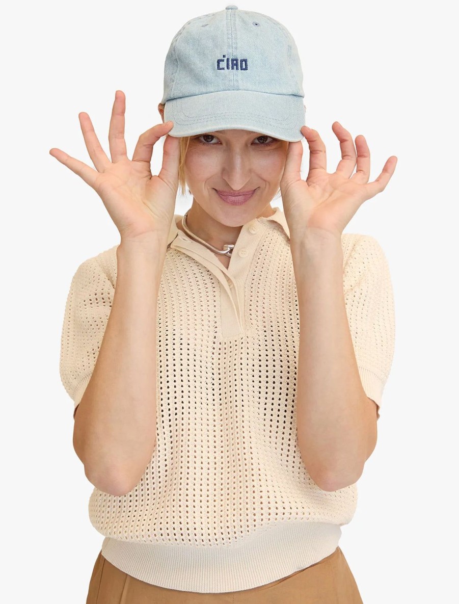 Hot Baseball Hat In Light Denim Hats