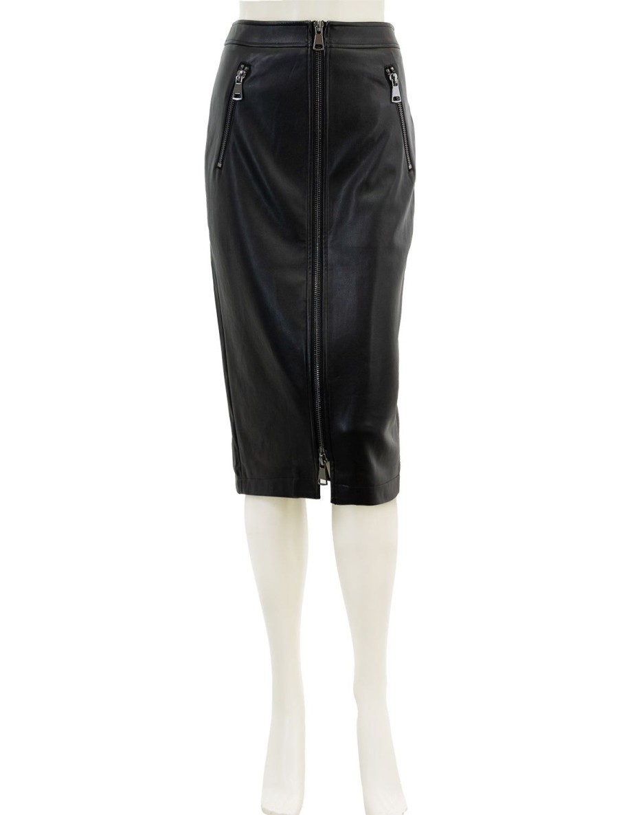 Wholesale Encourage Faux Leather Skirt In Black Skirts