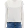 Clearance Soraya Cap Sleeve Top In Ivory Crepe Work Tops