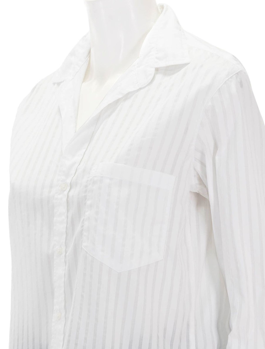 New Joedy In Wide White Sheer Stripe Buttondowns + Shirts