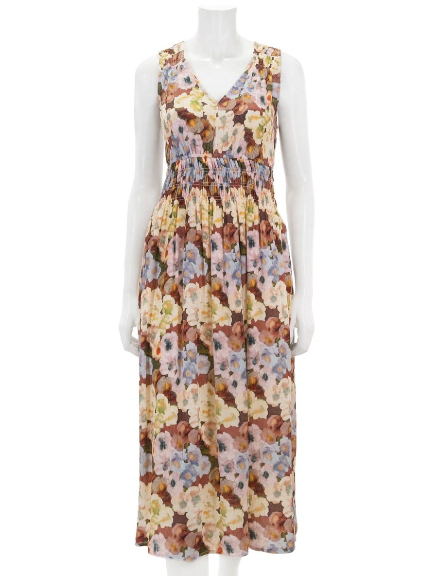 Hot Izzy Dress In Painter Floral Printed Dresses